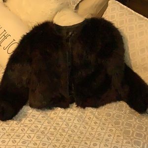 Faux fur short bolero style jacket